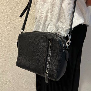 Rebecca Minkoff Black Silver Hardware Adjustable Strap Crossbody